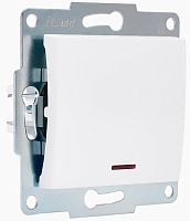 Выключатель с подсветкой без рамки Lezard Karina 1-кл. белый  картинка